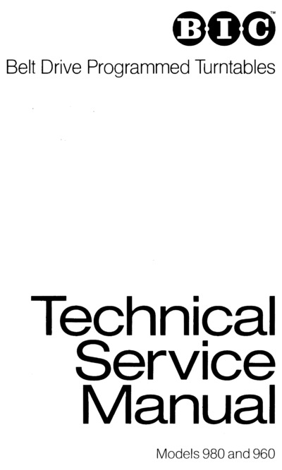 BIC 960 980 Service