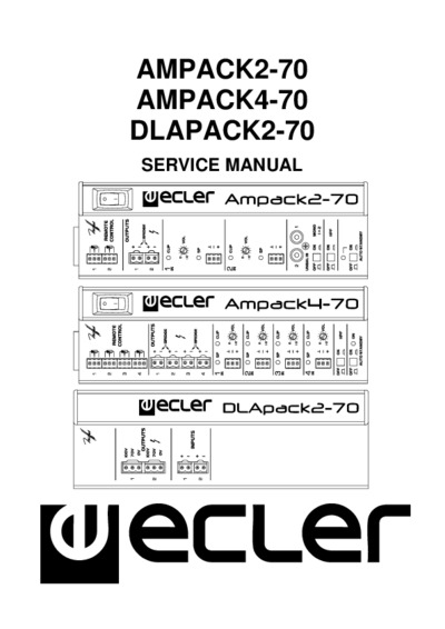 Ecler AMPACK2-7, AMPACK4-7, DLAPACK2-70