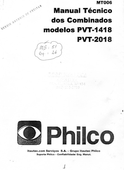 PHILCO PVT1418, PVT2018