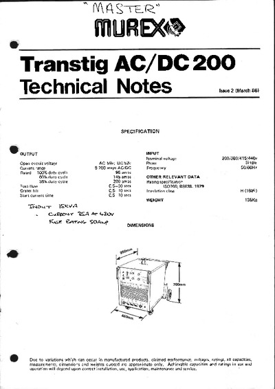 Murex Transtig AC-DC 200
