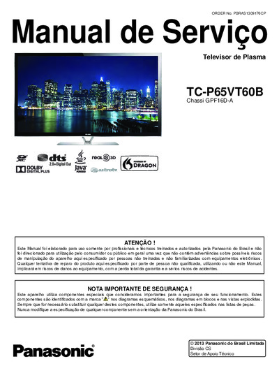 Panasonic TC-P65VT60B Chassis GPF16D-A