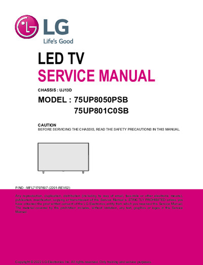 LG 75UP8050PSB, 75UP801C0SB Chassis UJ13D